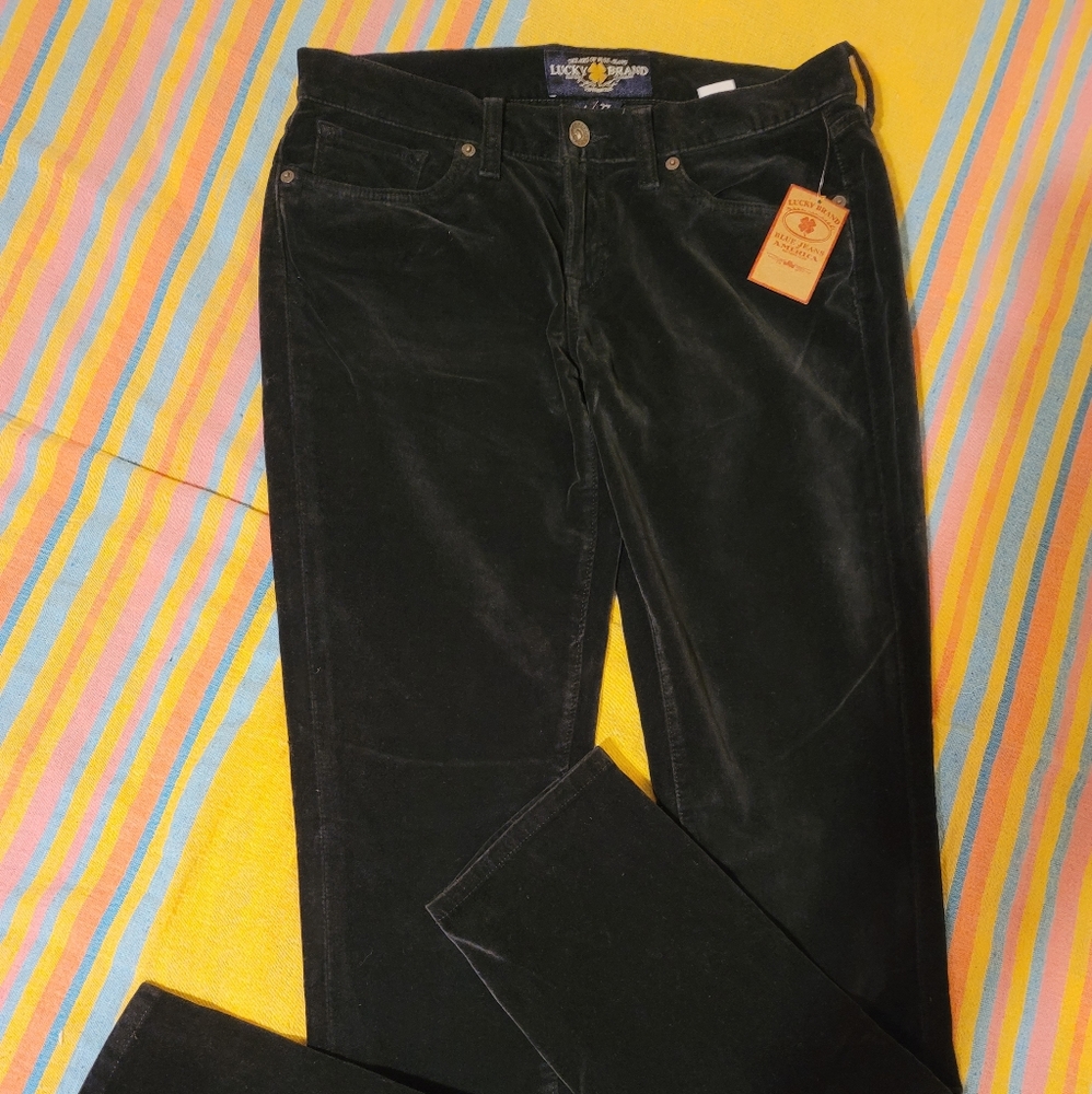 Lucky Brand Black Velvet Jeans size 4/27